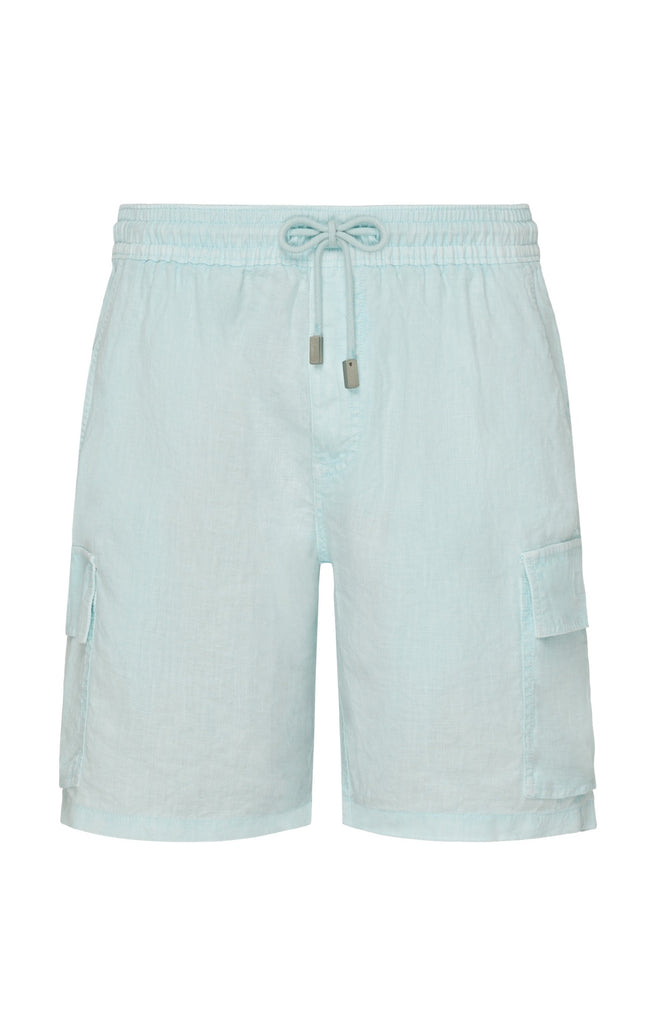 VILEBREQUIN Men Linen Cargo Bermuda Shorts Natural Dye