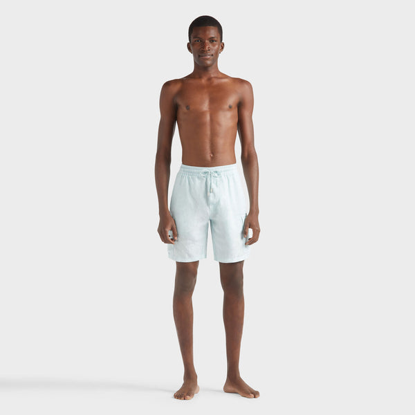 VILEBREQUIN Men Linen Cargo Bermuda Shorts Natural Dye