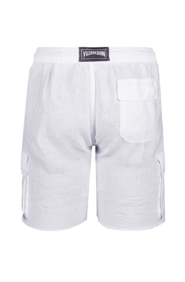 VILEBREQUIN Men Linen Bermuda Shorts Cargo Pockets
