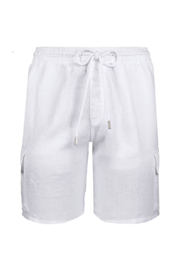 VILEBREQUIN Men Linen Bermuda Shorts Cargo Pockets