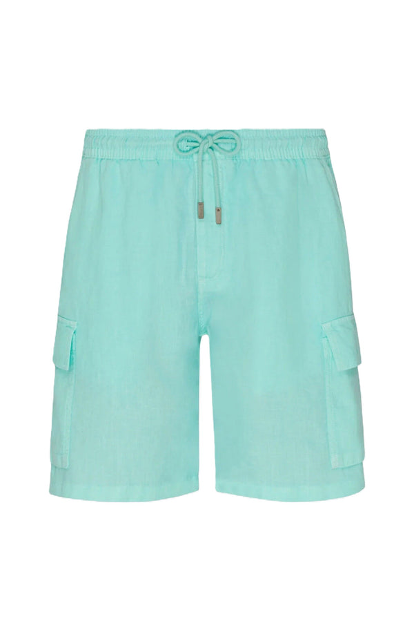 VILEBREQUIN Men Linen Bermuda Shorts Cargo Pockets