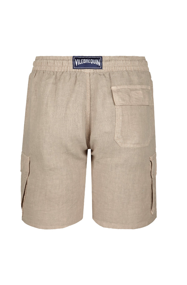 VILEBREQUIN Men Linen Bermuda Shorts Cargo Pockets
