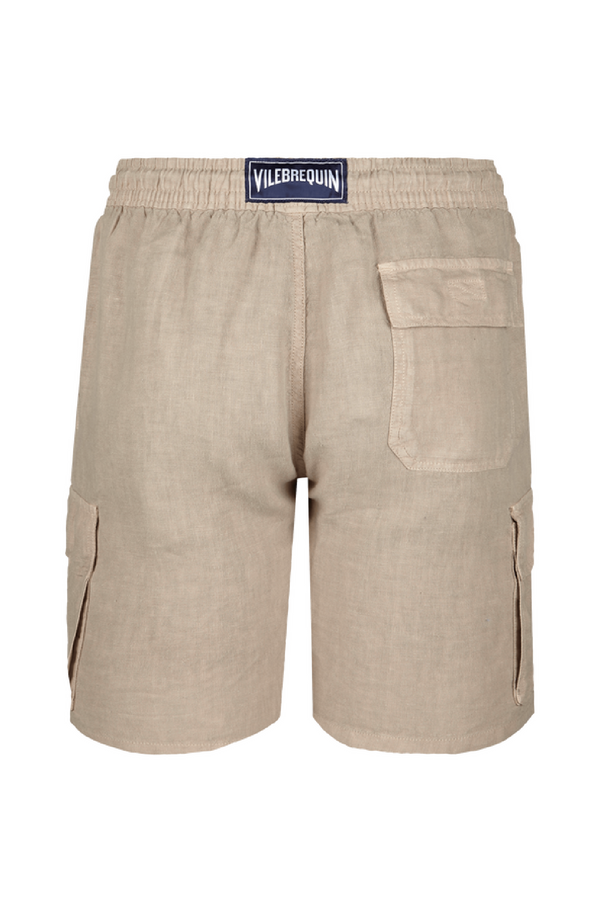 VILEBREQUIN Men Linen Bermuda Shorts Cargo Pockets