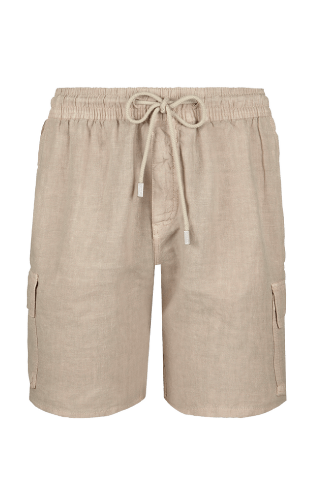 VILEBREQUIN Men Linen Bermuda Shorts Cargo Pockets