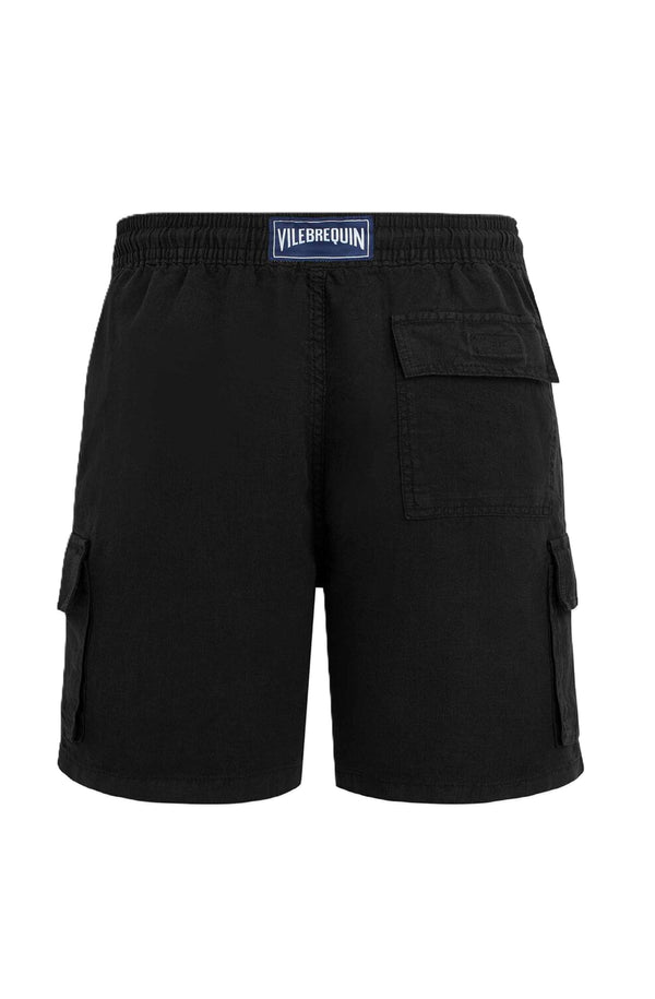 VILEBREQUIN Men Linen Bermuda Shorts Cargo Pockets