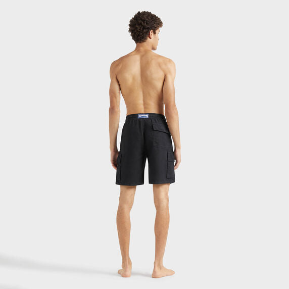 VILEBREQUIN Men Linen Bermuda Shorts Cargo Pockets