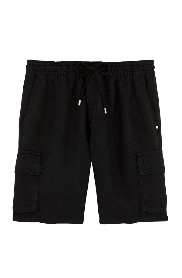 VILEBREQUIN Men Linen Bermuda Shorts Cargo Pockets