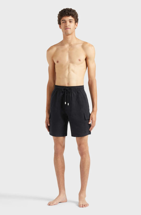VILEBREQUIN Men Linen Bermuda Shorts Cargo Pockets