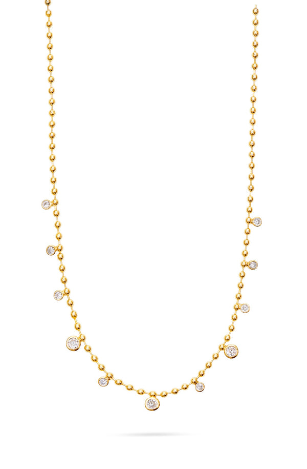 TALIS CHAINS Women Ball Chain Necklace - CZ Drops