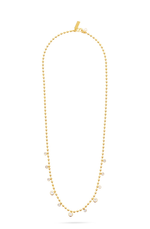 TALIS CHAINS Women Ball Chain Necklace - CZ Drops