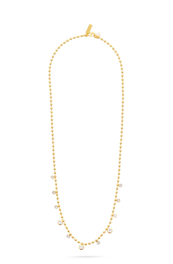 THALIS CHAIN Women Ball Chain Necklace - CZ Drops