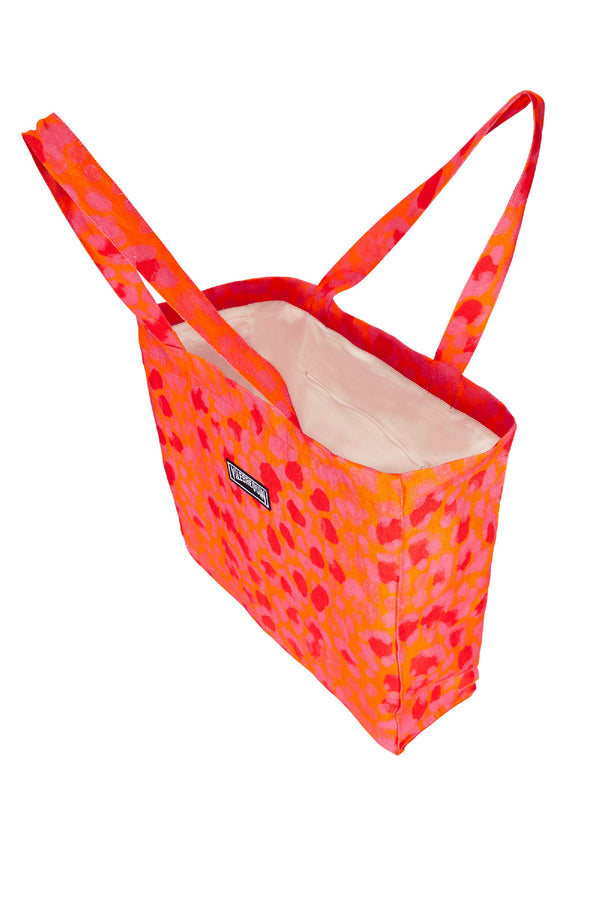 VILEBREQUIN Unisex Linen Beach Bag New Leopard