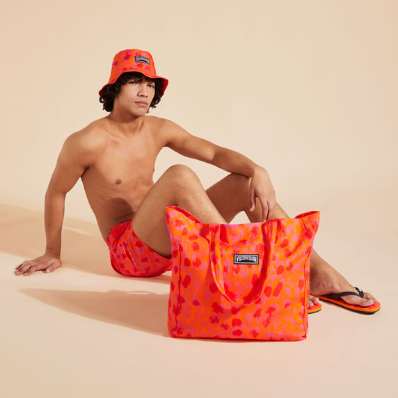 VILEBREQUIN Unisex Linen Beach Bag New Leopard