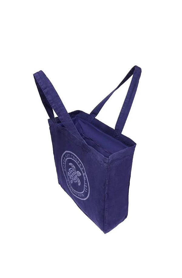 VILEBREQUIN Unisex Linen Turtle Tote Bag