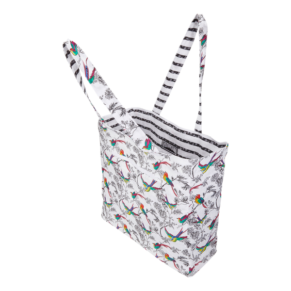 VILEBREQUIN Unisex Reversible Linen Beach Bag Micro Rondes des Tortues Rayee