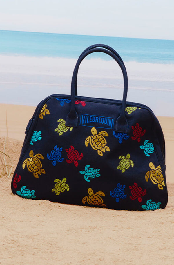 VILEBREQUIN Unisex Bowling Canvas Bag Multicolor Turtles Dance