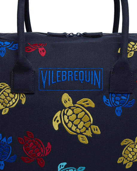 VILEBREQUIN Unisex Bowling Canvas Bag Multicolor Turtles Dance