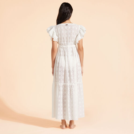 VILEBREQUIN Women Long Cotton Dress Broderies Anglaises