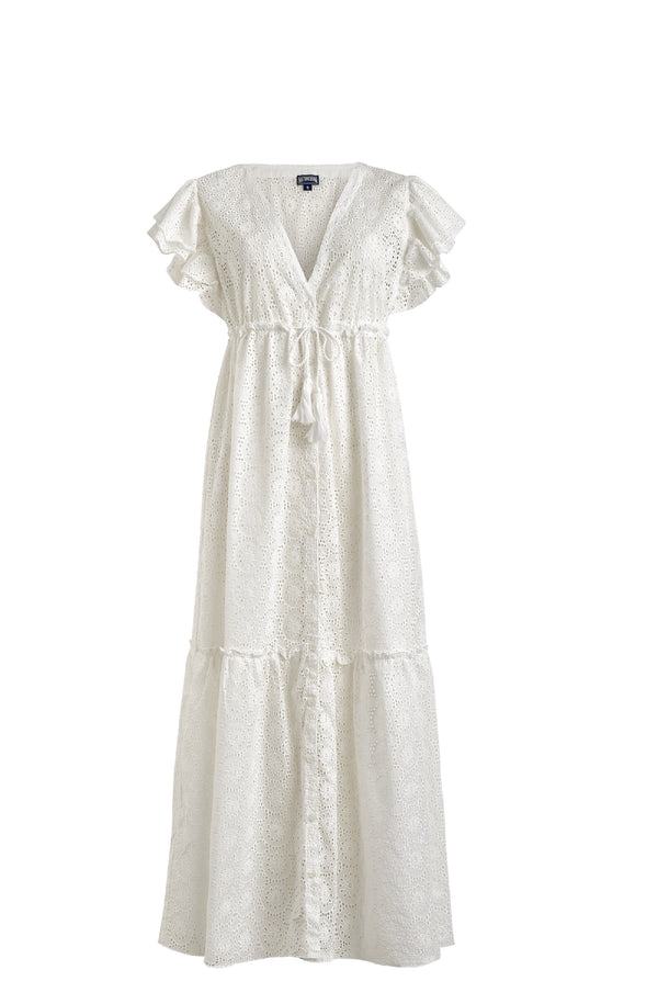 VILEBREQUIN Women Long Cotton Dress Broderies Anglaises