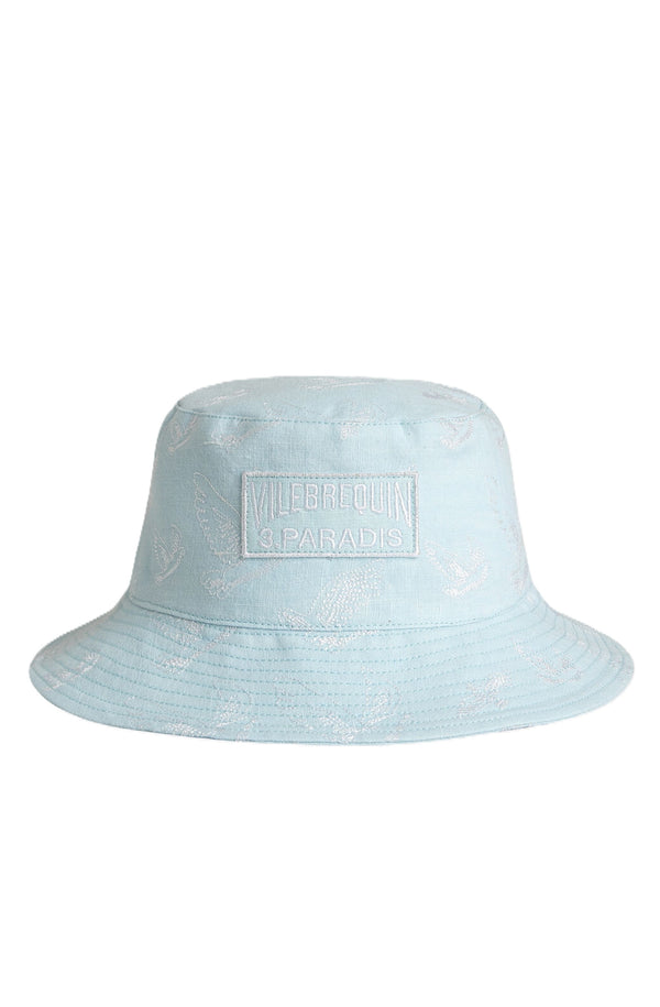 VILEBREQUIN Unisex Linen Bucket Hat Doves - Vilebrequin x 3.PARADIS