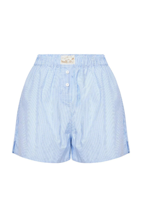MC2 SAINT BARTH Women Boxy Cotton Stripes Micro V Shorts