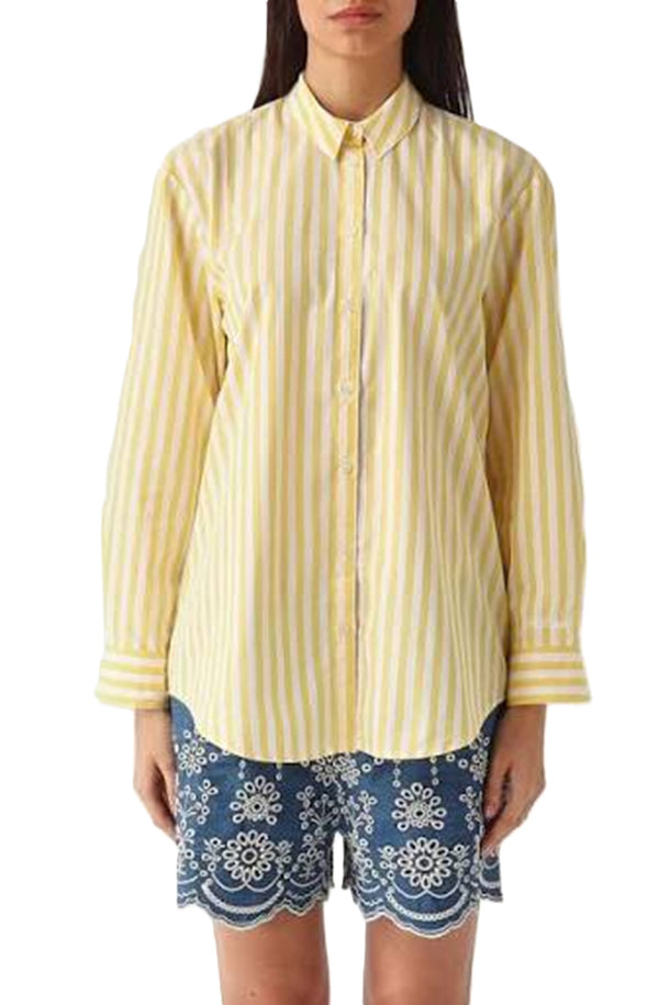 MC2 SAINT BARTH Women Brigitte Cotton Stripes Mid V Gin Shirt