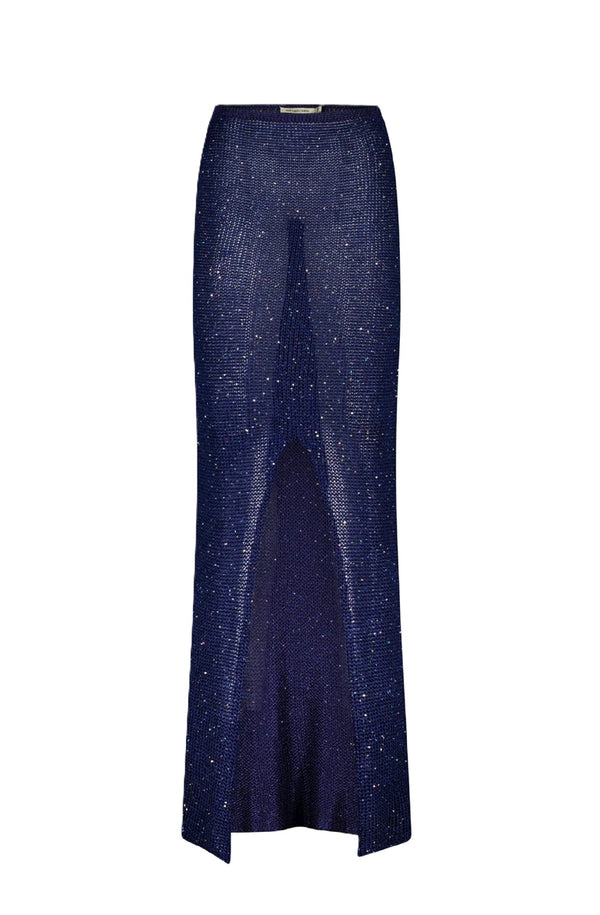 PARAMIDONNA Women Bruna Navy Blue Long Skirt