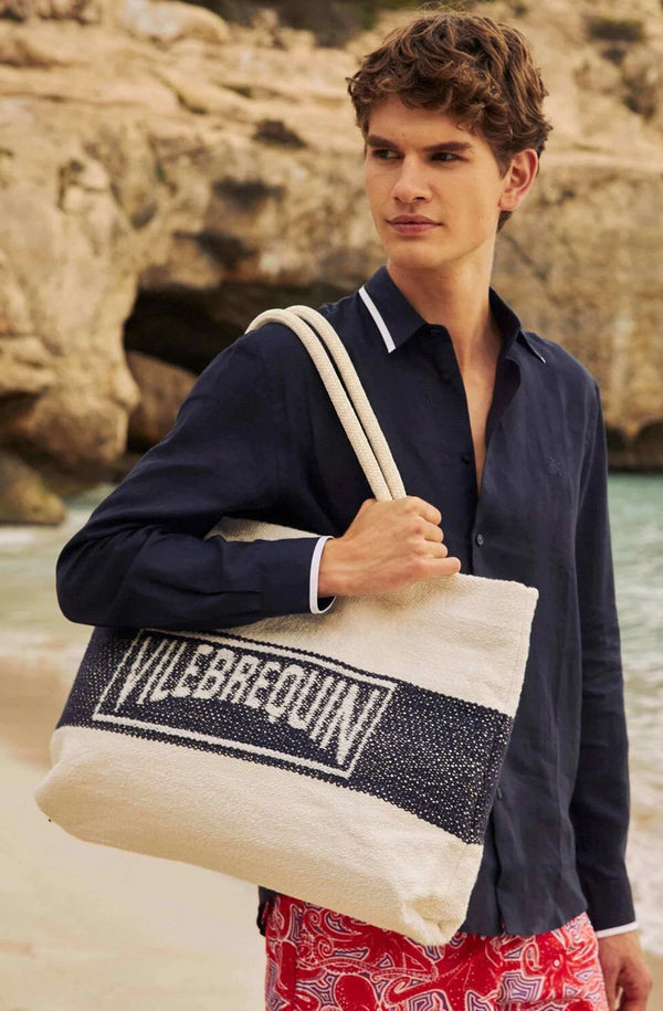 VILEBREQUIN Men Cotton Woven Beach Bag Vilebrequin