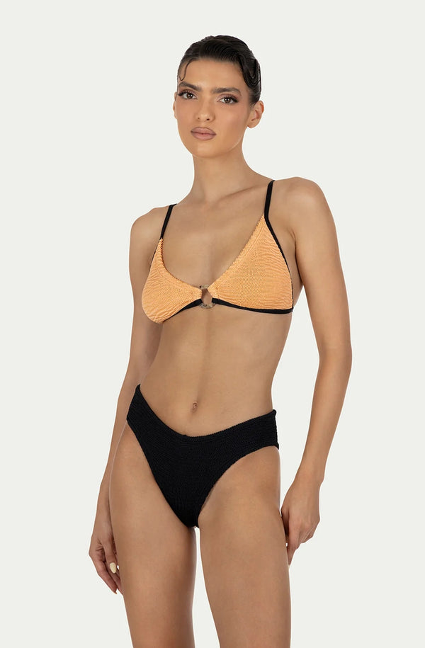 PARAMIDONNA Women Benny Peach Black Triangle Bikini