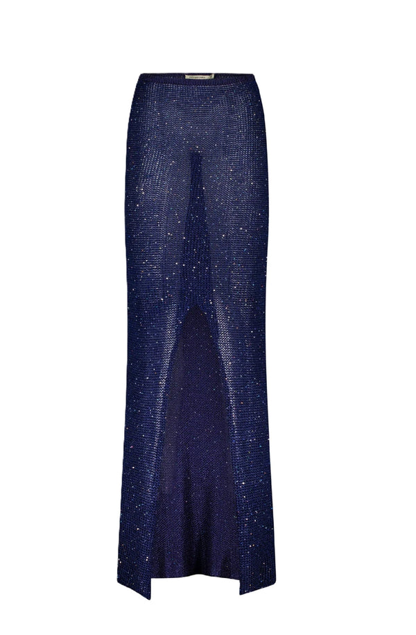 PARAMIDONNA Women Bruna Navy Blue Long Skirt