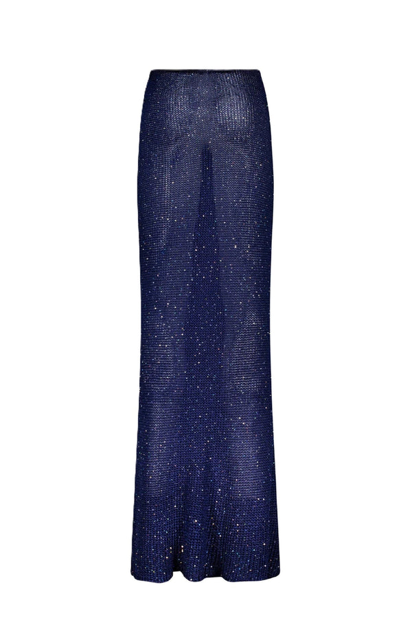 PARAMIDONNA Women Bruna Navy Blue Long Skirt
