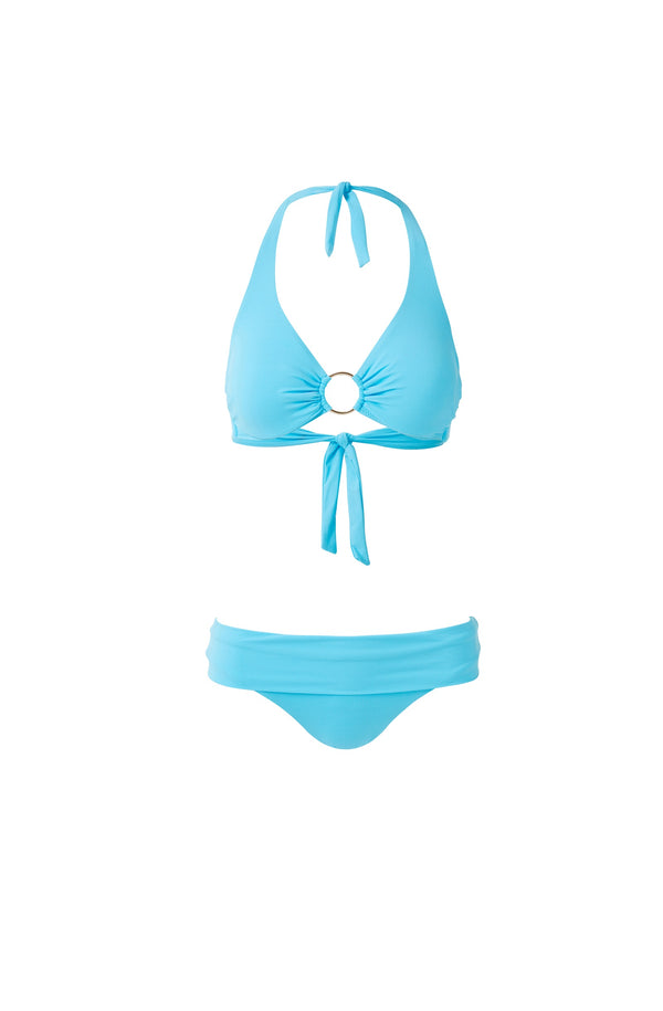 MELISSA ODABASH Women Brussels Turquoise Halterneck Bikini