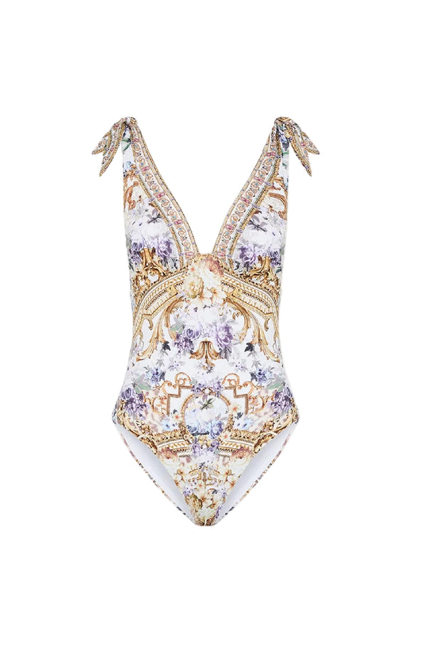 CAMILLA Women Ruched Tri-Tie Shoulder One Piece - Palazzo Play Date