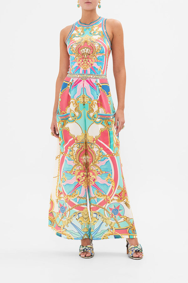 CAMILLA Women Wide Leg Trouser With Front Pockets - Sail Away With Me