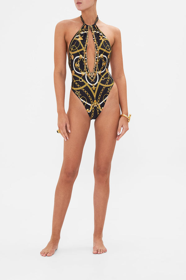 CAMILLA Women Chain Neck Plunge One Piece - Coast To Coast