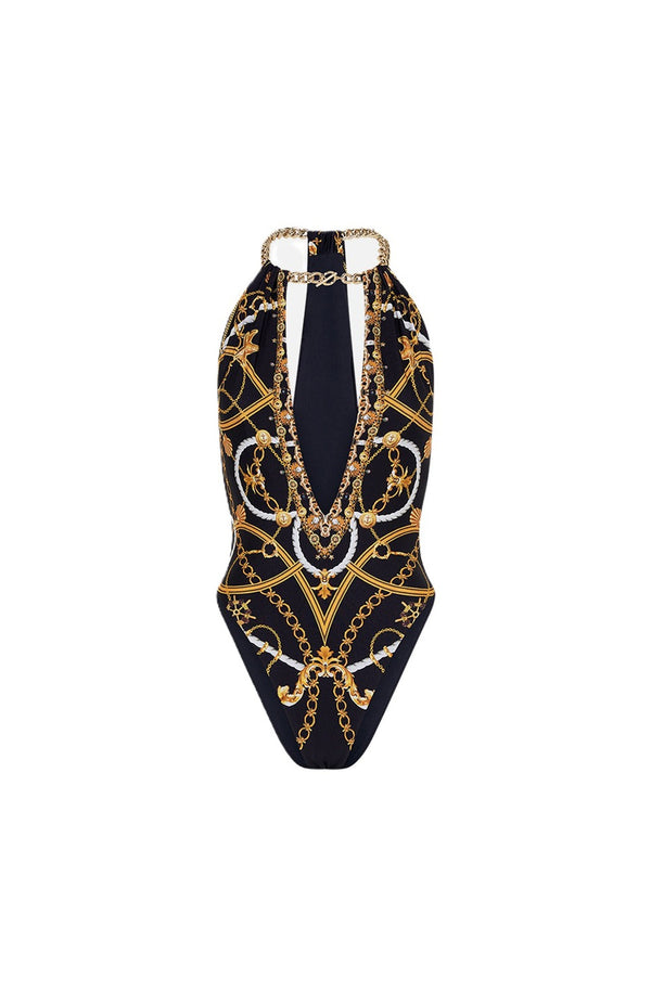 CAMILLA Women Chain Neck Plunge One Piece - Coast To Coast