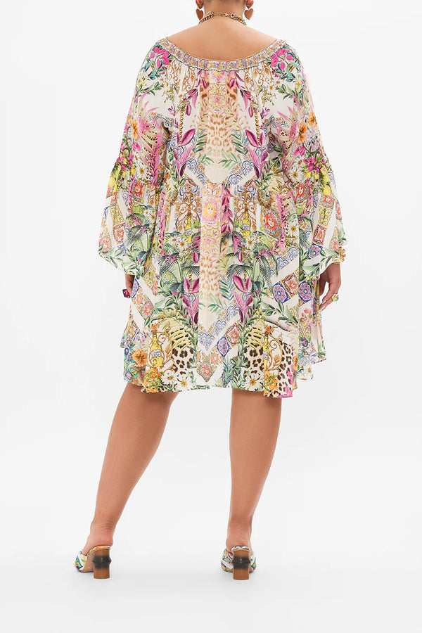 CAMILLA Women A-Line Ruffle Sleeve Dress - Flowers Of Neptune