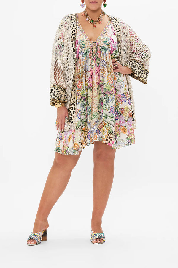 CAMILLA Women A-Line Ruffle Sleeve Dress - Flowers Of Neptune