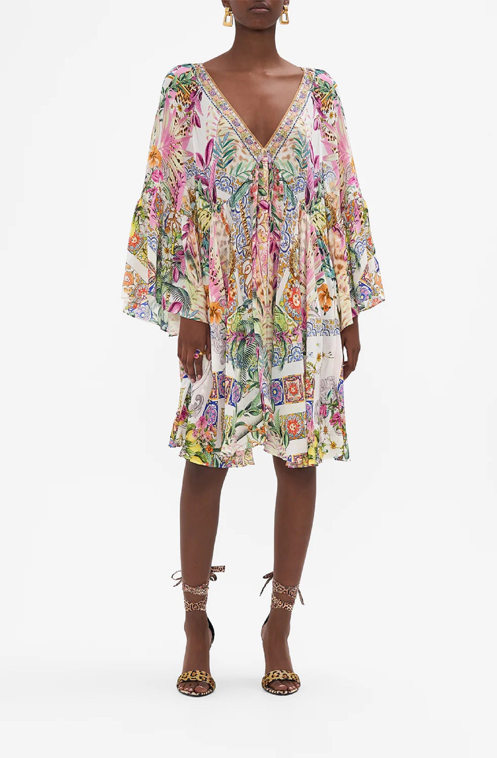 CAMILLA Women A-Line Ruffle Sleeve Dress - Flowers Of Neptune | HAMAC Beach Boutique CAMILLA Women A-Line Ruffle Sleeve Dress - Flowers Of Neptune | HAMAC Beach Boutique