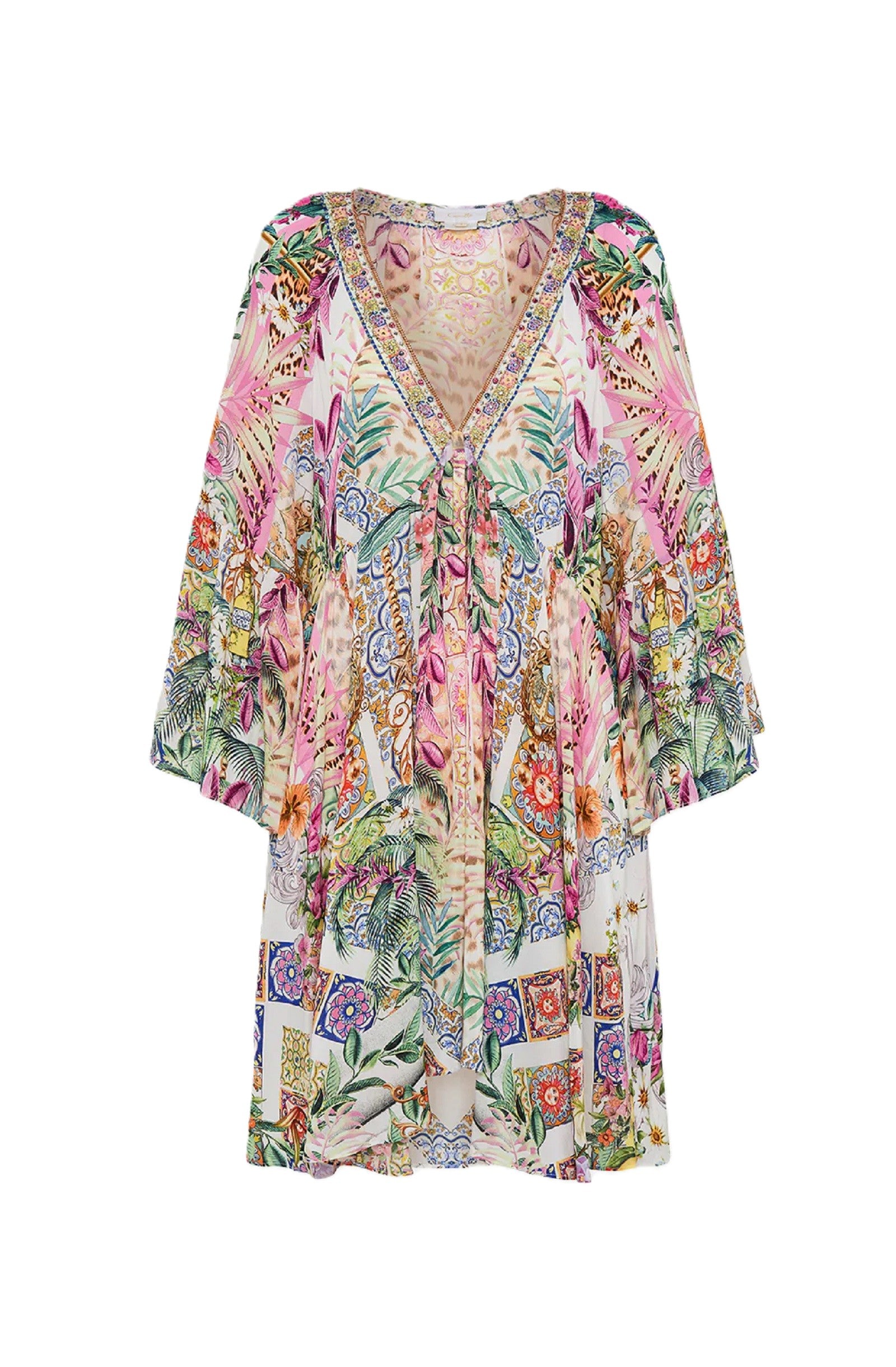 camilla a line dress CAMILLA Women A-Line Ruffle Sleeve Dress - Flowers Of Neptune