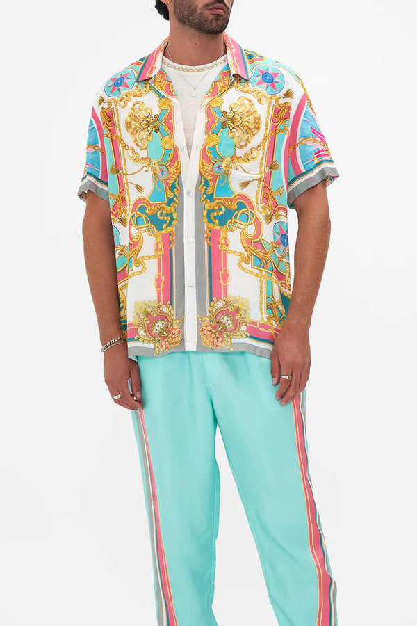 CAMILLA Men Short Sleeve Camp Collared Shirt - Sail Away With Me