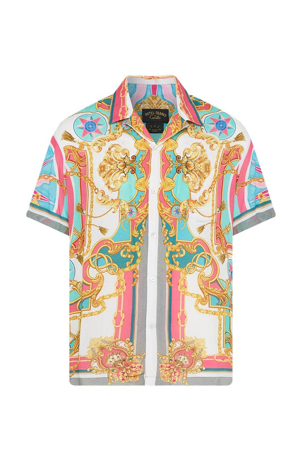 CAMILLA Men Short Sleeve Camp Collared Shirt - Sail Away With Me