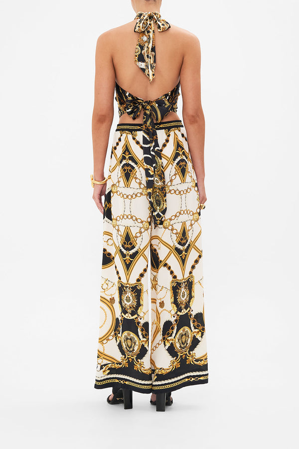 CAMILLA Women Wide Leg Trouser With Front Pockets - Sea Charm