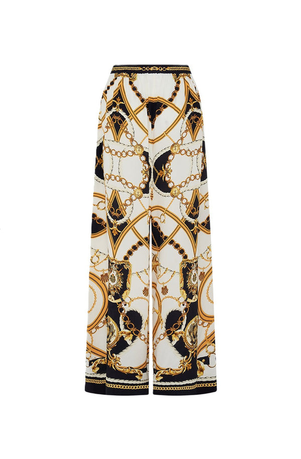 CAMILLA Women Wide Leg Trouser With Front Pockets - Sea Charm