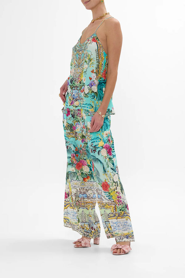 CAMILLA Women Wide Leg Trouser With Front Pockets - Gardens Of Queluz