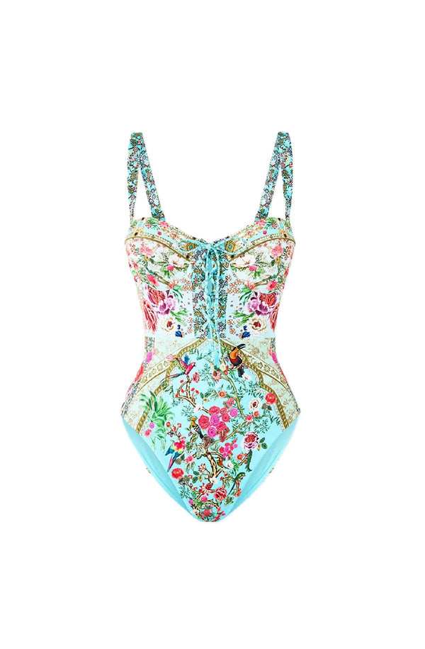 CAMILLA Women Lace Up Underwire Moulded Cup One-Piece Swimsuit - Sultans and Queens