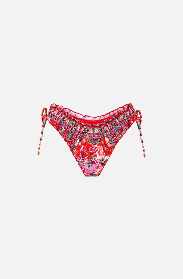 CAMILLA Women Ruched Skimpy Bikini Bottom with Tie Sides - Heirloom Empire