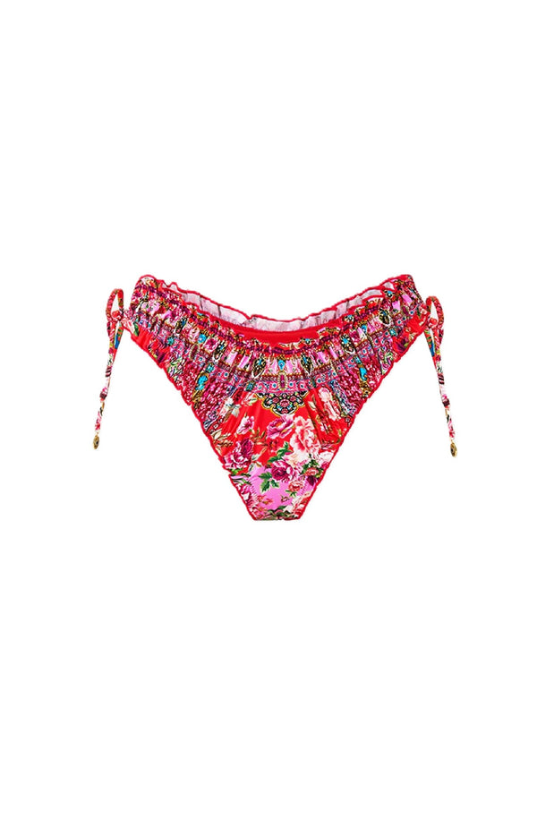 CAMILLA Women Ruched Skimpy Bikini Bottom with Tie Sides - Heirloom Empire