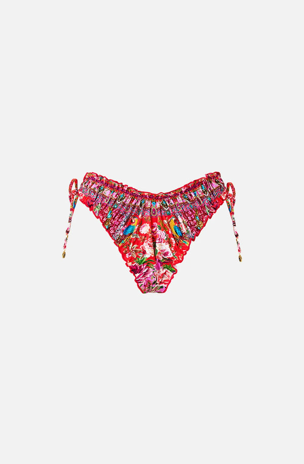CAMILLA Women Ruched Skimpy Bikini Bottom with Tie Sides - Heirloom Empire