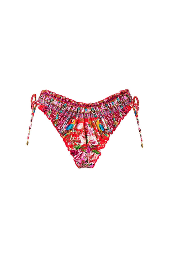 CAMILLA Women Ruched Skimpy Bikini Bottom with Tie Sides - Heirloom Empire